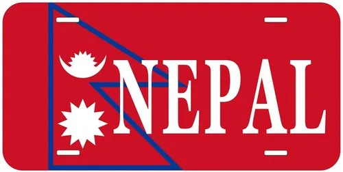 Nepal Flag with Country Name Novelty Car Tag License Plate