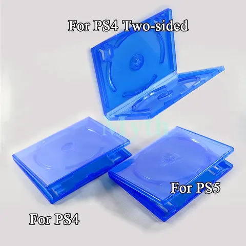 1PCS For PS4 Double Disc Game CD Case Box For PS5 PS4 Transparent Blue DVD CD Boxes Game Accessories