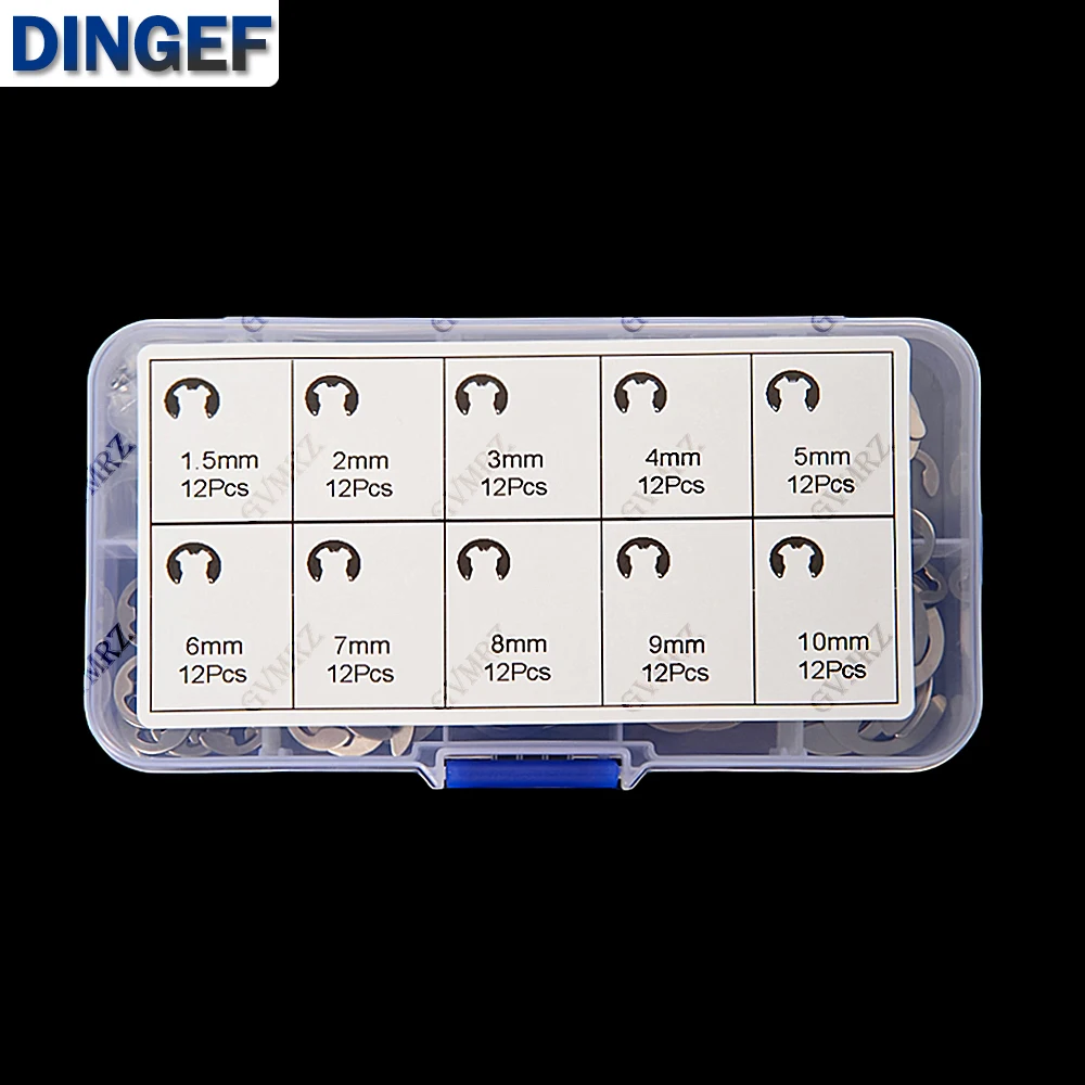 120PCS Stainless Steel Retaining Circlip Set Snap Ring E Clip Washer Assortment for Shaft Fastener M1.5-M10