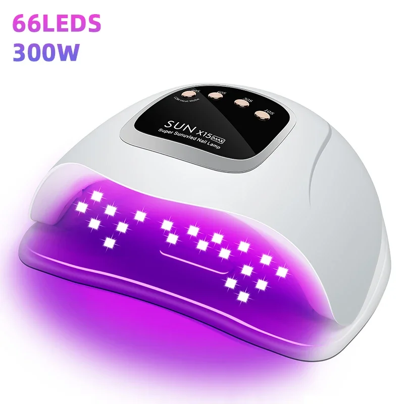 66LEDs Powerful UV LED Nail Dryer New 300W Nail Lamp for Drying Nail Gel Polish With LCD Touch Screen Motion Sensor Salon tools