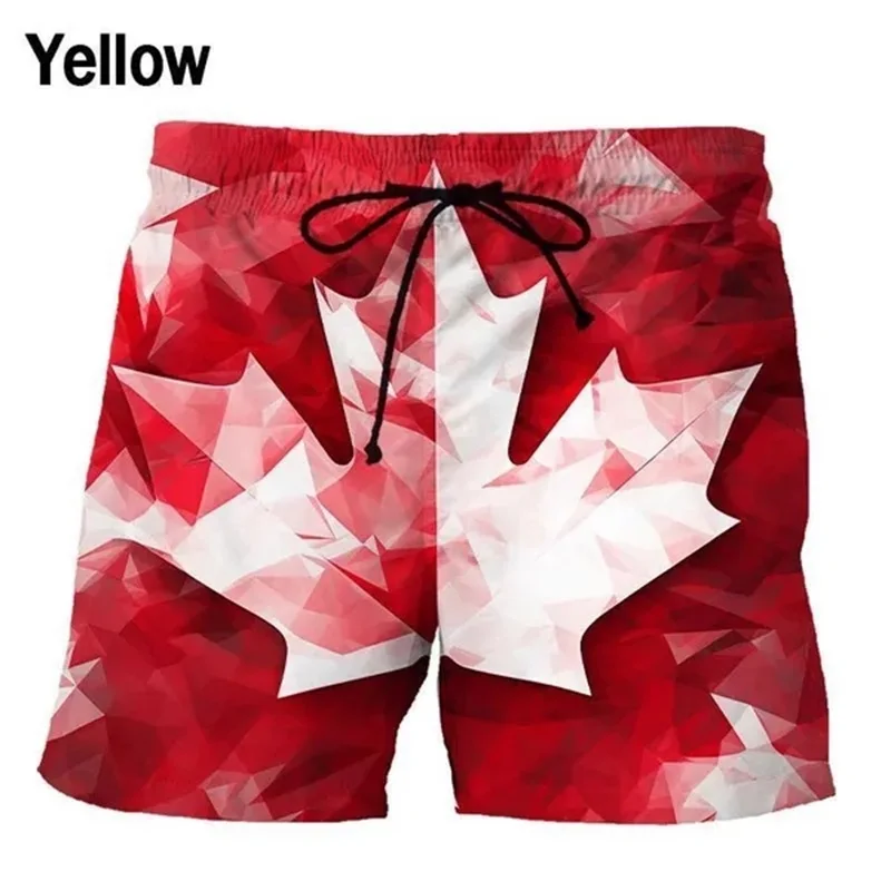 I Love Canadá patrón creativo pantalones cortos de playa para hombres, impresión 3D, pantalones cortos de tablero casuales, Día Nacional de Canadá, bañador gráfico para hombres