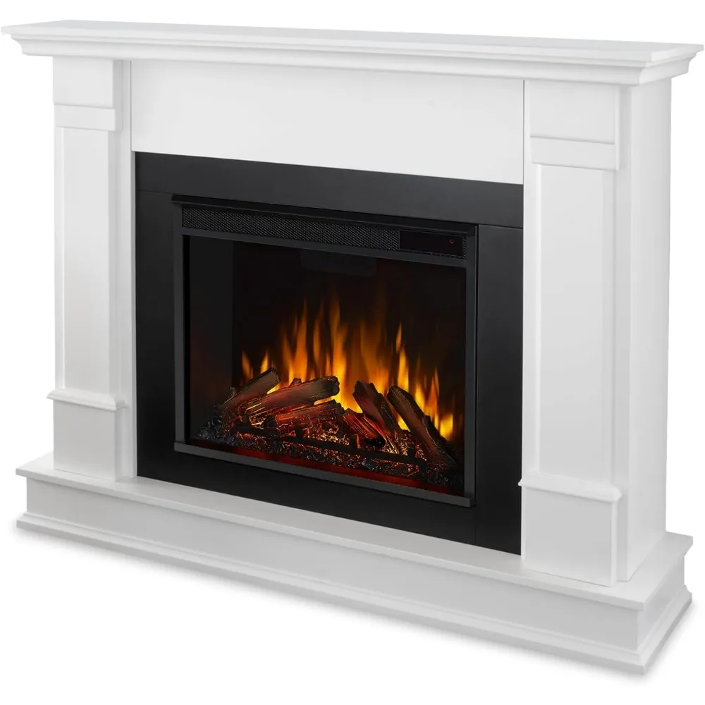 

48-inch Silverton Electric Fireplace with Replaceable Heater and Mantel for Living Spaces