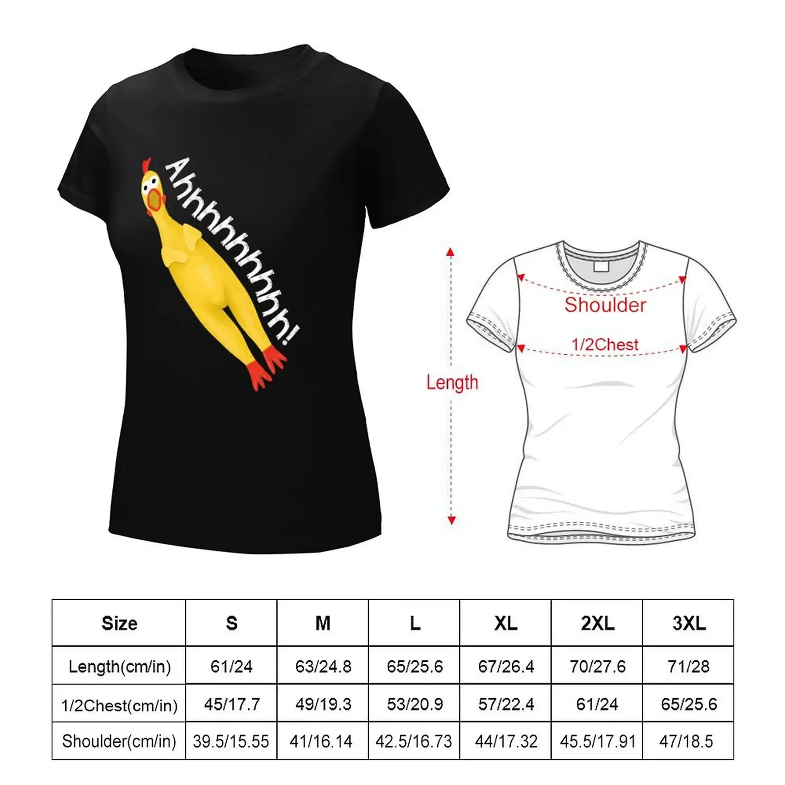 Screaming Rubber Chicken T-Shirt blanks Short sleeve tee summer top animal print shirt for girls tshirts for Women