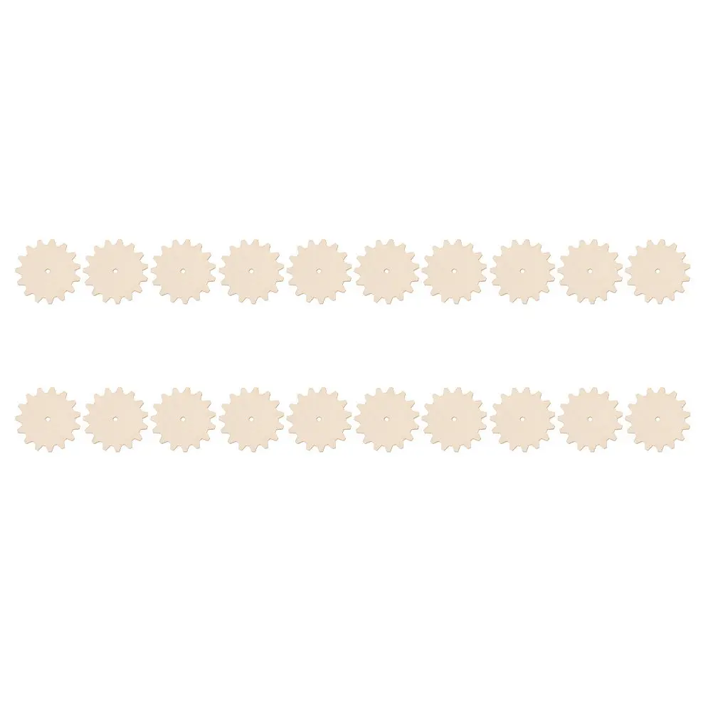

20Pcs Gear Shaped Blank Wood Chip DIY Wooden Pendant Ornament for Graffiti Craft Unfinished Wood Slice Decoration