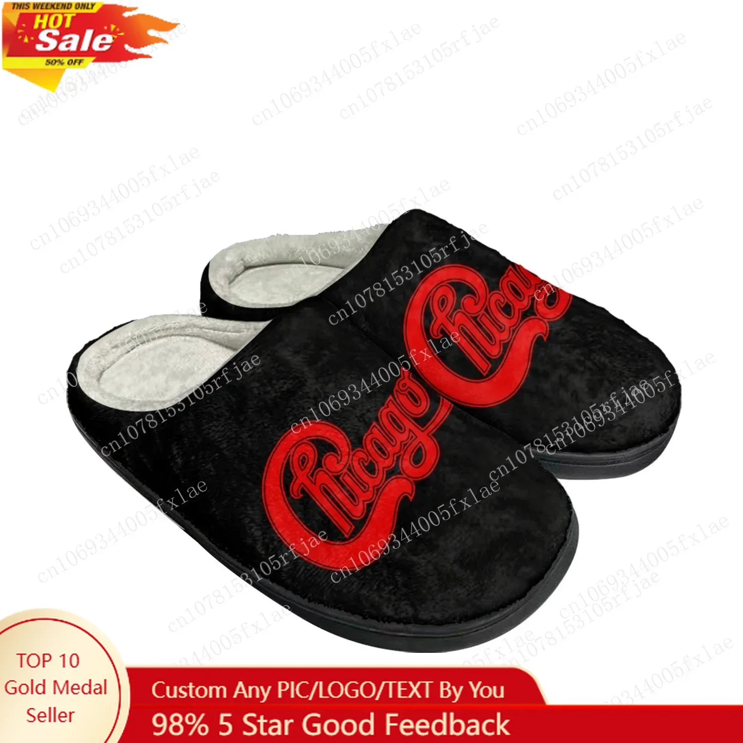 

Chicago Band Rock Band Home Cotton Custom Slippers Mens Womens Pop Sandals Plush Bedroom Casual Keep Warm Shoes Thermal Slipper