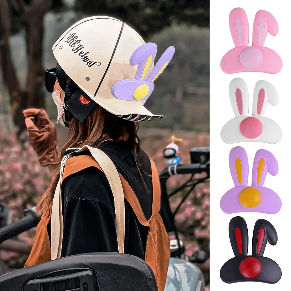 2Pcs Creative Cute Cartoon Rabbit Ears 3d Stickers Eva Foam Paste Ornaments Motorcycle Helmet Decoration Supplies Accessories