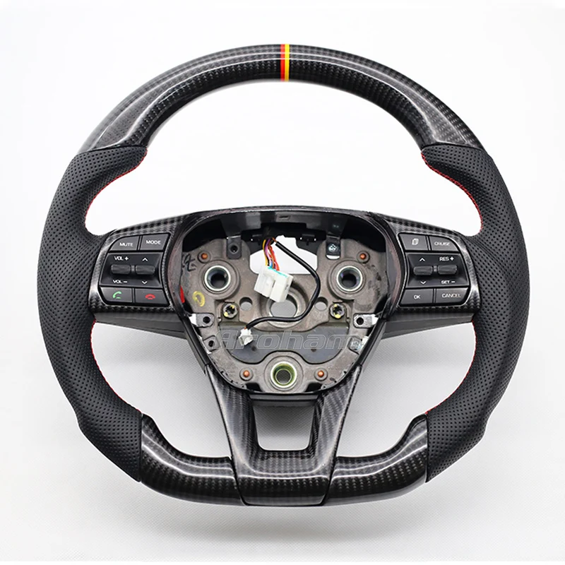 Carbon Fiber Steering Wheel D shape Customized Sport Racing For Hyundai Sonata 9 2015 2016 2017 2018 2019 2020