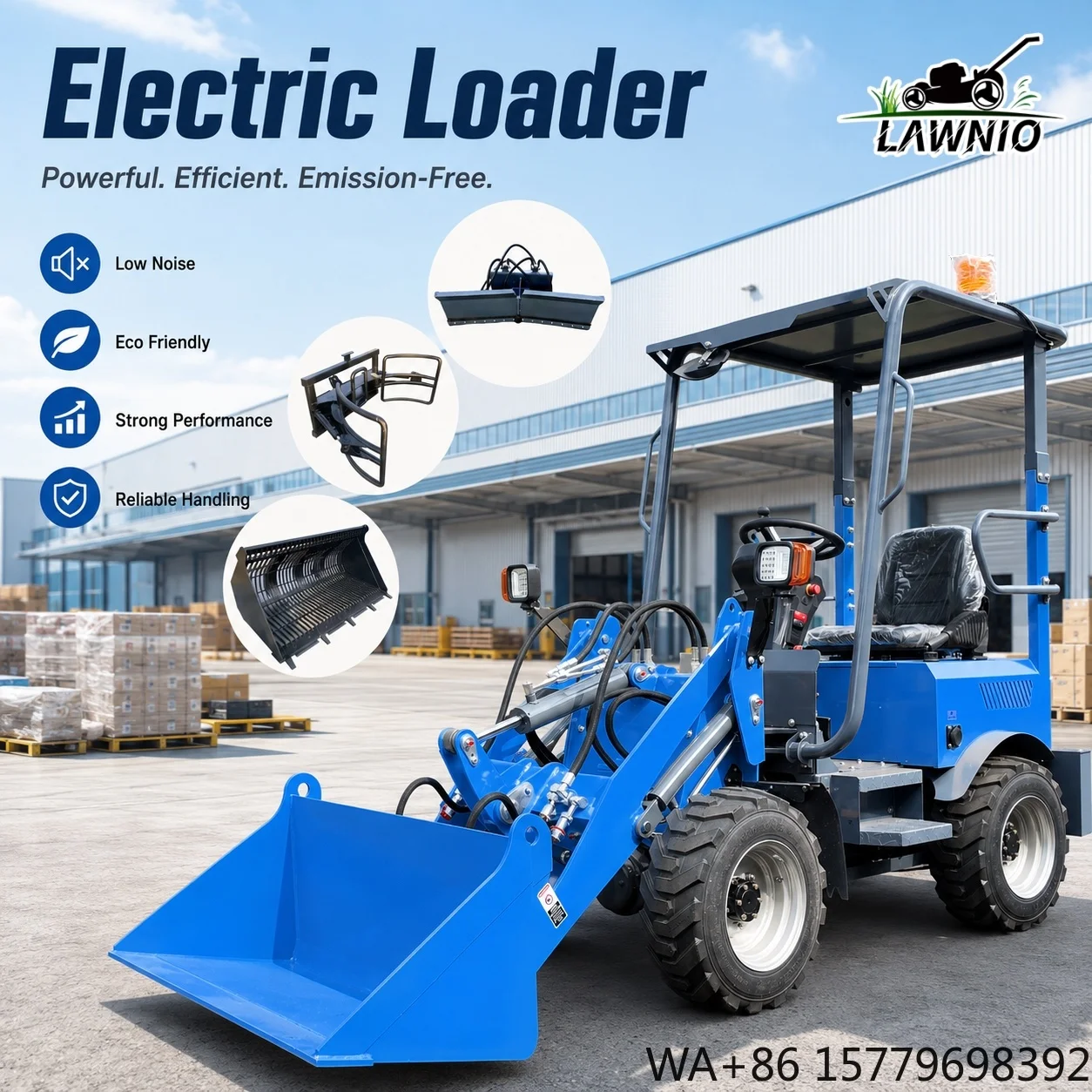 Free Shipping Electric Wheel Loader  0.22m³ Bucket Capacity Compact Design for High-Sided Truck Loading Electric Loader