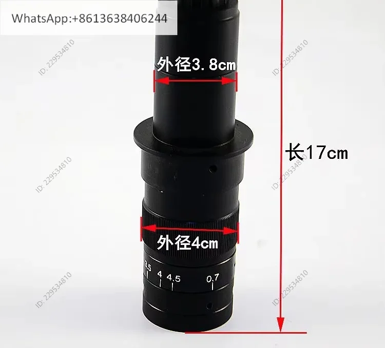 Industrial video electron microscope accessories 0.7-4.5X continuous zoom optical lens 10A single tube 0.5 magnifying eyepiece