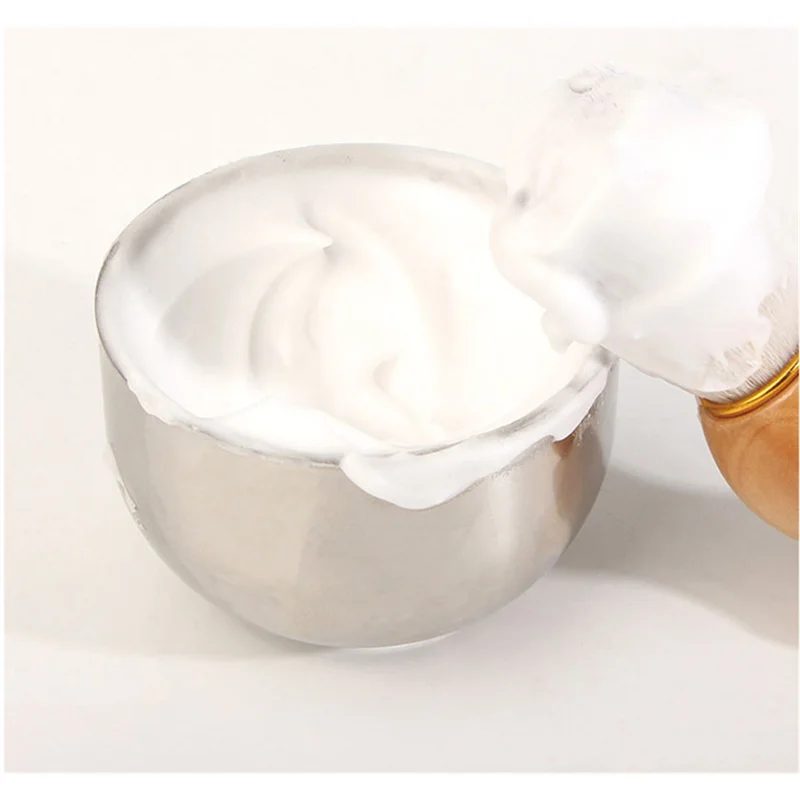 

AT43-держатель щетки для бритья из нержавеющей стали с идеальной двухслойной чашей для мыла и набором ручек из натурального дерева