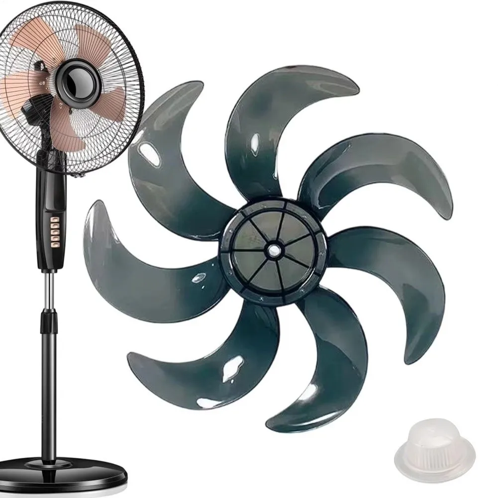 Replacement 7-Blade Fan Leaf Kit 12/14 Inch For Electric Fan, Optimized Airflow With Nut Cap Easy Install