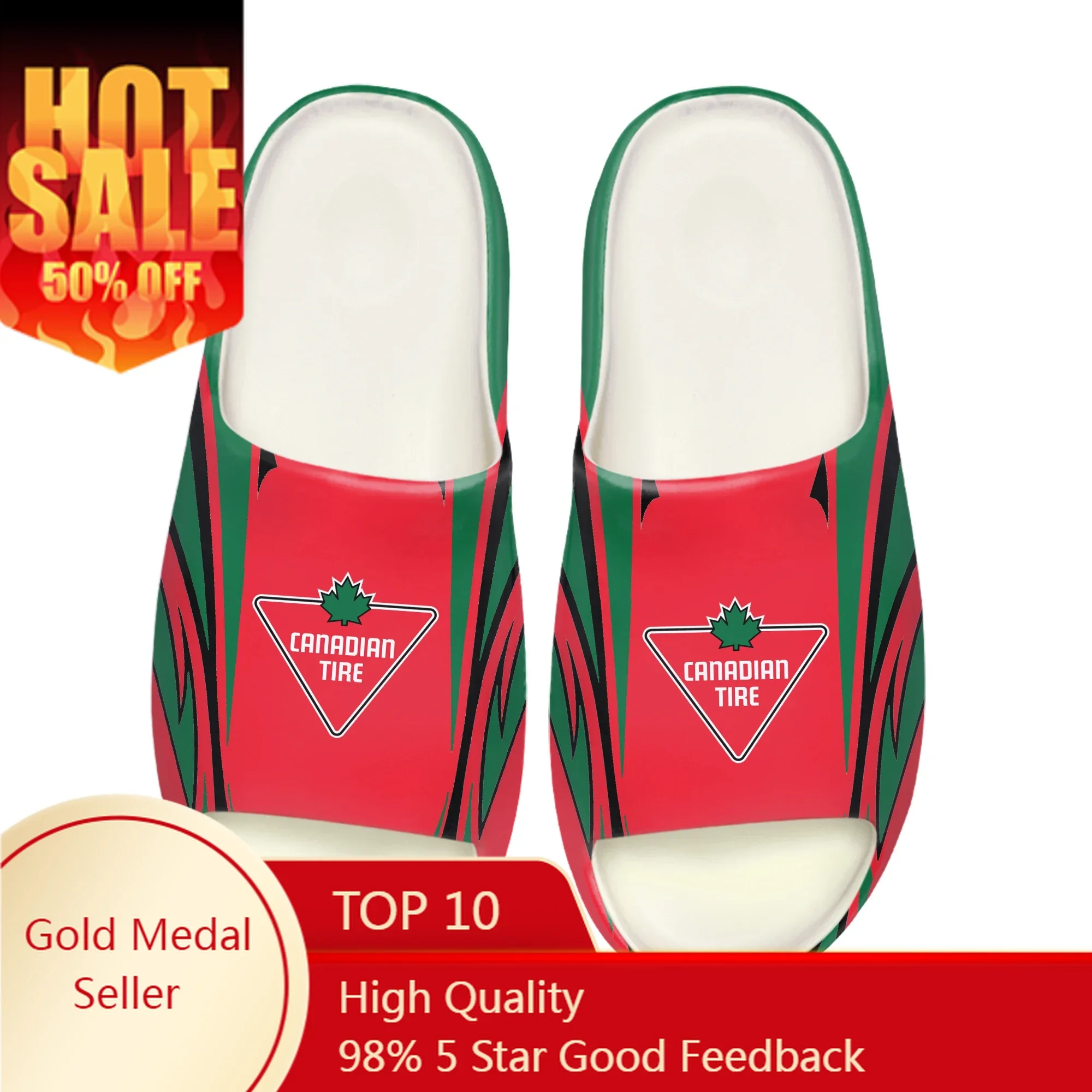 

Canadian Tire Logo Soft Sole Sllipers Home Clogs Customized Water Shoes Mens Womens Teenager Stepping on Shit Beach Sandals