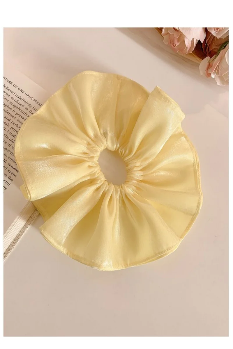 

Solid Color Chiffon Lace Large Intestine Circle Ballet Style Mesh Skirt Hem Hair Loop Head Rope Low Ponytail Hair Accessories