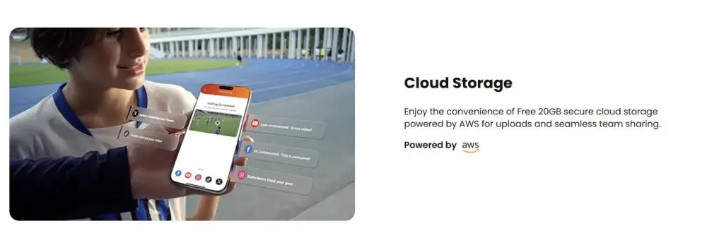 XbotGo Falcon KI-gestützte Sportkamera mit Vorhersagefunktion zur Spieler-Verfolgung für Live-Streaming mit 20GB kostenlosem Cloud-Speicher – Detail 4