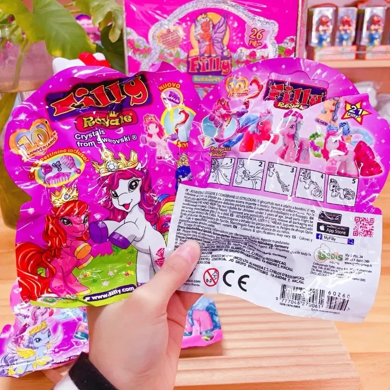 Filly Pony Stars Cute Kawaii Butterfly Flocking Pony Action Figure Doll Toys Collections Children Birthday Gifts