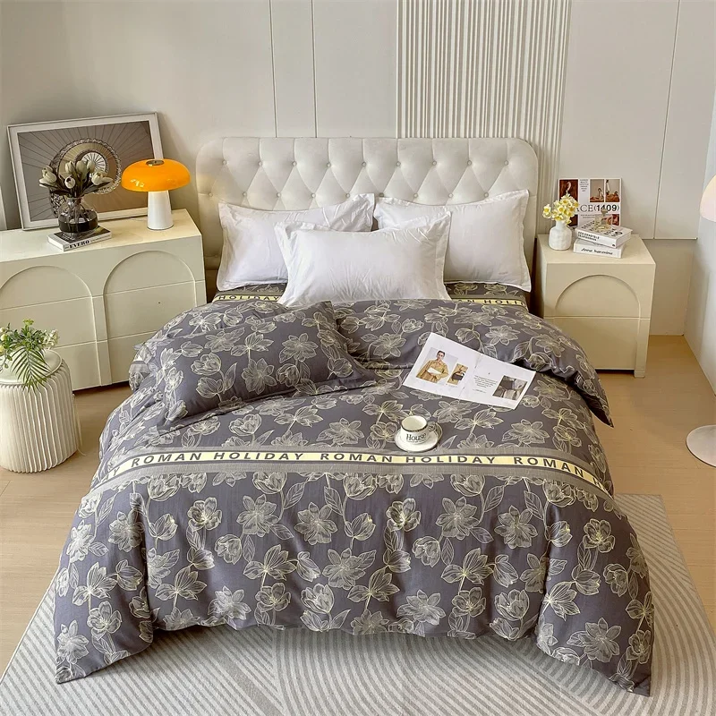 Vintage Floral Duvet Cover Boho Garden Style Comforter Cover with Zipper Queen Bedding for All Season Soft Breathable Easy Care