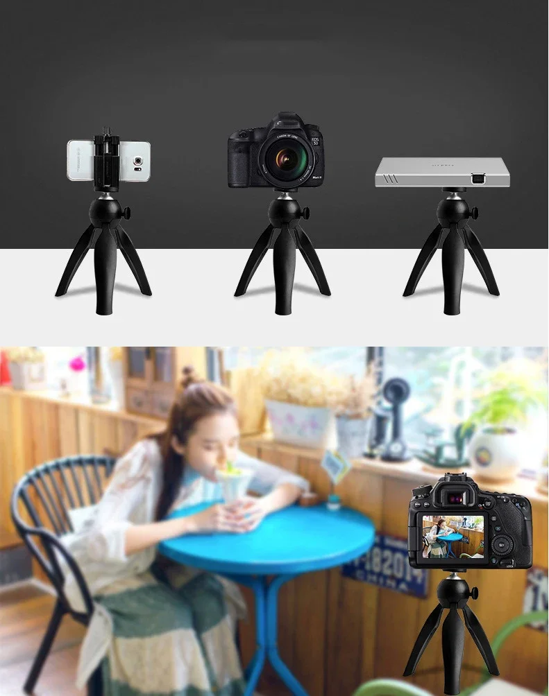 Portable Universal Tripod Retractable Desktop Phone Holder For Live Broadcast / Portable Desk Live Stream Tripod