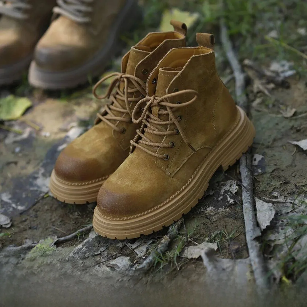 

Hardcore Rubber Anti-Slip Large Sole Workwear Boots for Men And Women Outdoor Casual Shoes Deep Mouth High Top