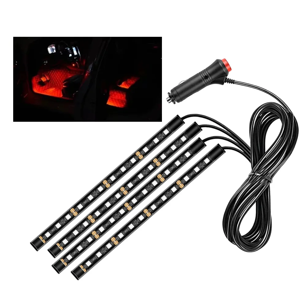 

Светодиодная подсветка для ног в автомобиле, USB-лента, создание романтической атмосферы, простая установка, многоцветные варианты освещения для пространства для ног