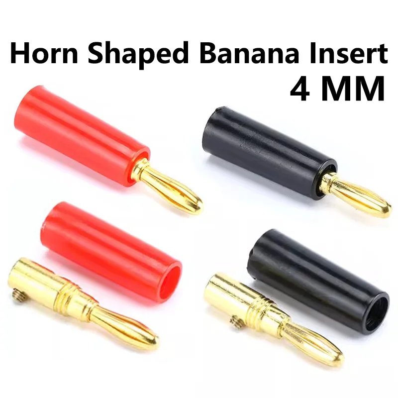 

10pcs Gold Plated Red Black New 4mm Plugs Pure Copper Musical Speaker Cable Wire Pin Banana Plug Connectors