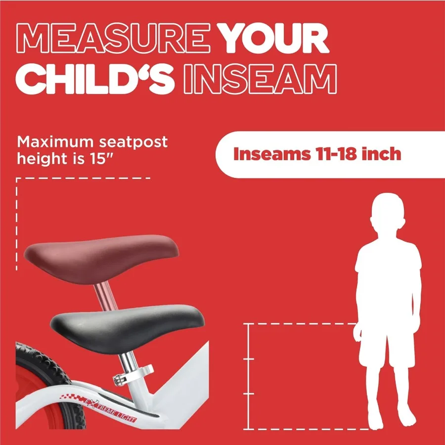 Balance Bike - 30,5 cm 12" Vélos d'entraînement pour et tout-petits - 1,8 kg (4 lb)'Balance Bike - Etats 3 4 5 - Sans pédale Push Bicycle f