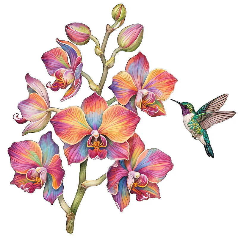 Three Ratels CFN103 Butterfly Orchid Flower Art Wall Stickers for Home Decoration Toilet decals