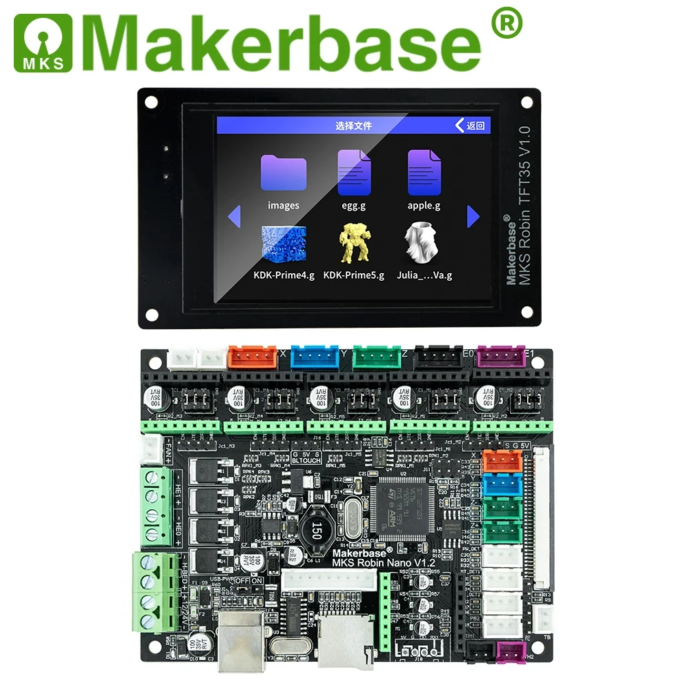 Imagem -03 - Makerbase-mks Robin Nano V1.2 Placa de Controle 32bit Peças da Impressora 3d Suporte Marlin2.0 3.5 Tft Touch Screen Gcode