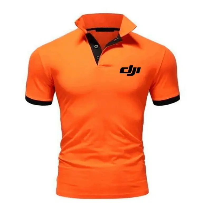 2025 marke Neue männer T-shirt Revers Casual kurzarm Nähte Männer T-shirt Für Männliche DJI Druck Pullover Top mann T Shirt – Detail 7