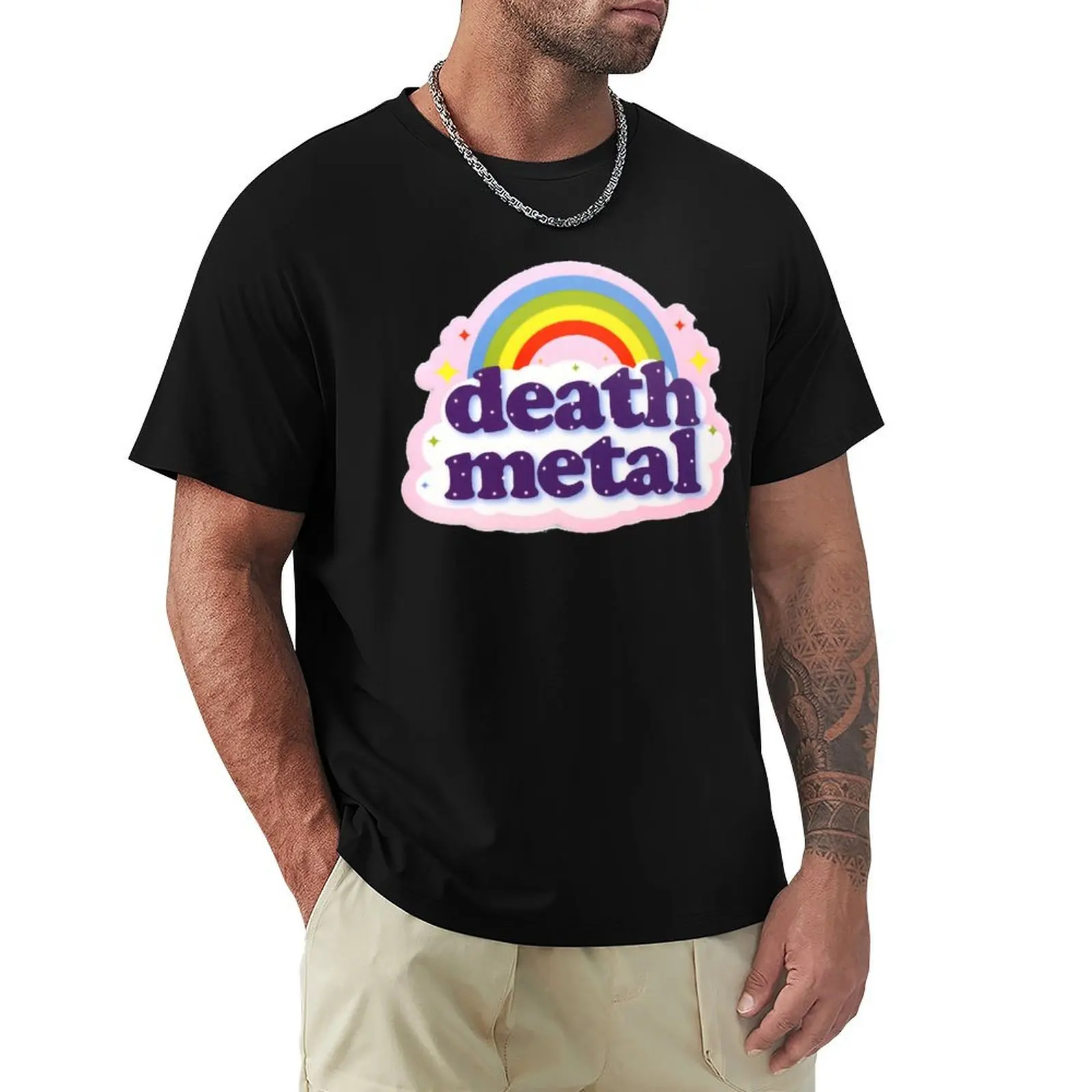

Death metal rainbow T-Shirt blanks oversized customs design your own mens t shirts pack