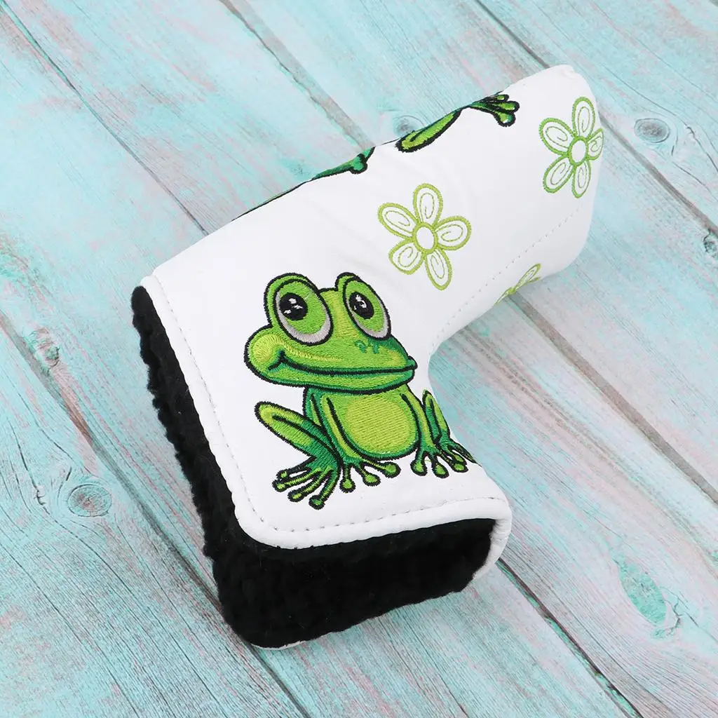 Golf Putter Cover with Frog & Pattern Putter PU Drivers Head Protector Golf for