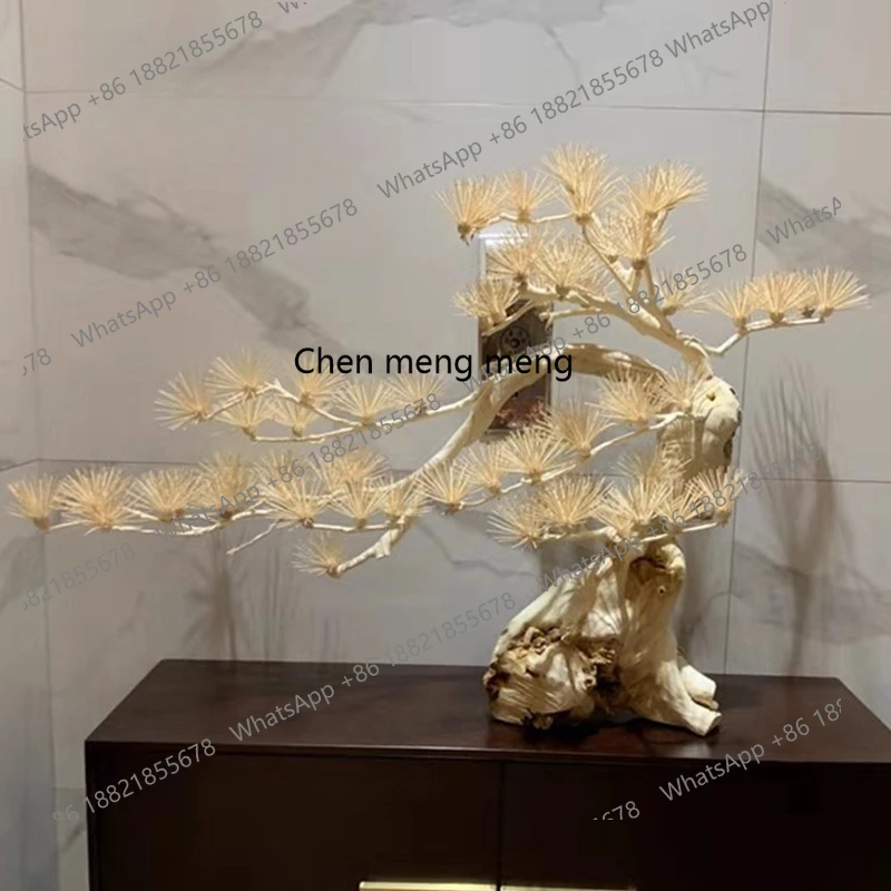 

Large simulated welcome pine cedar fake tree, living room shopping mall decoration, window bonsai ornament