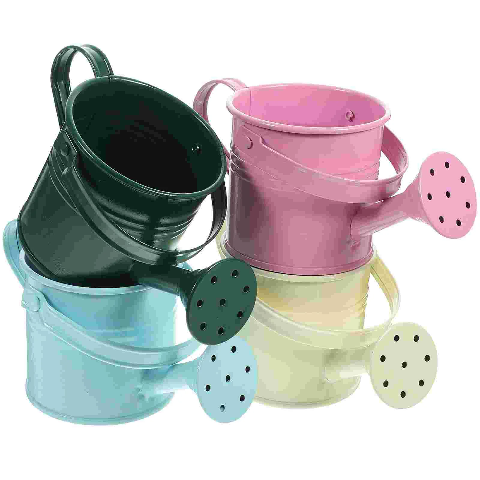 

5pcs Creative Watering Tin Simple Watering Pot Durable Iron Sprinkling Kettle Portable Can for Plants Flower (Random Color))