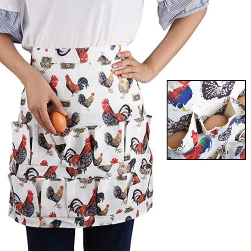 Pockets Egg Collecting Harvest Apron Chicken Farm Work Aprons Carry Duck Goose Egg Collecting Farm Apron Kitchen Garden Aprons