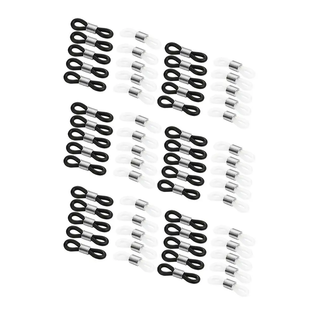 60pcs Chain Loop Ends Eye Glasses Spectacle black and white