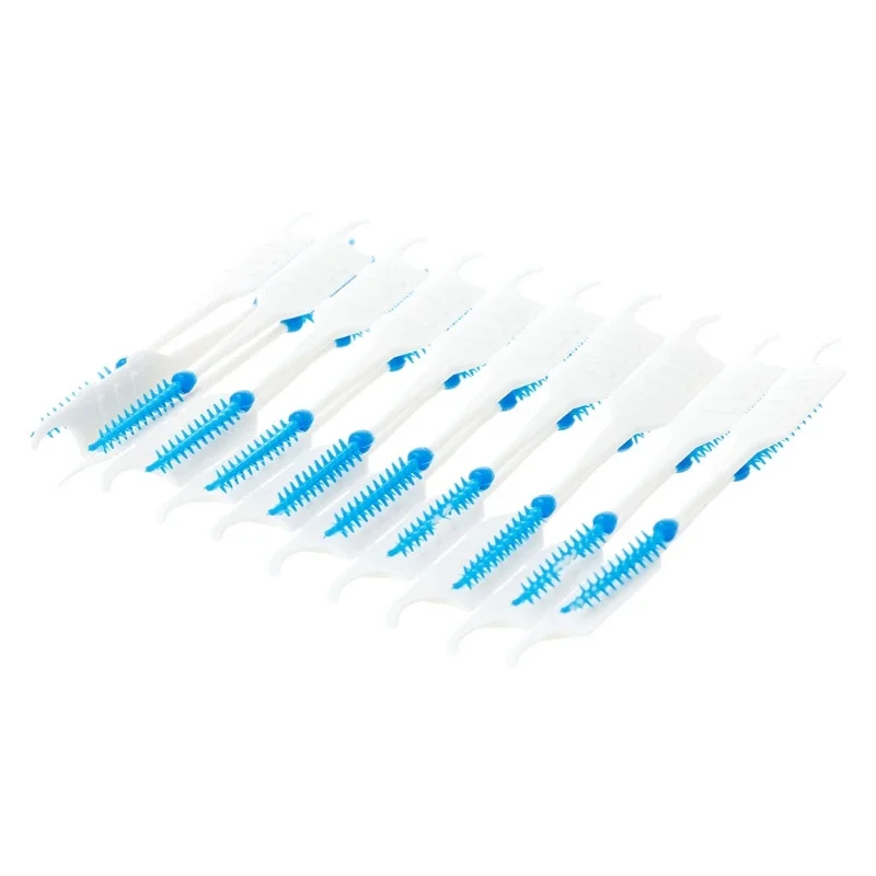 1 Set 40pcs Double Floss Head Hygiene Dental Silicone Interdental Brush Toothpick New Hot Selling