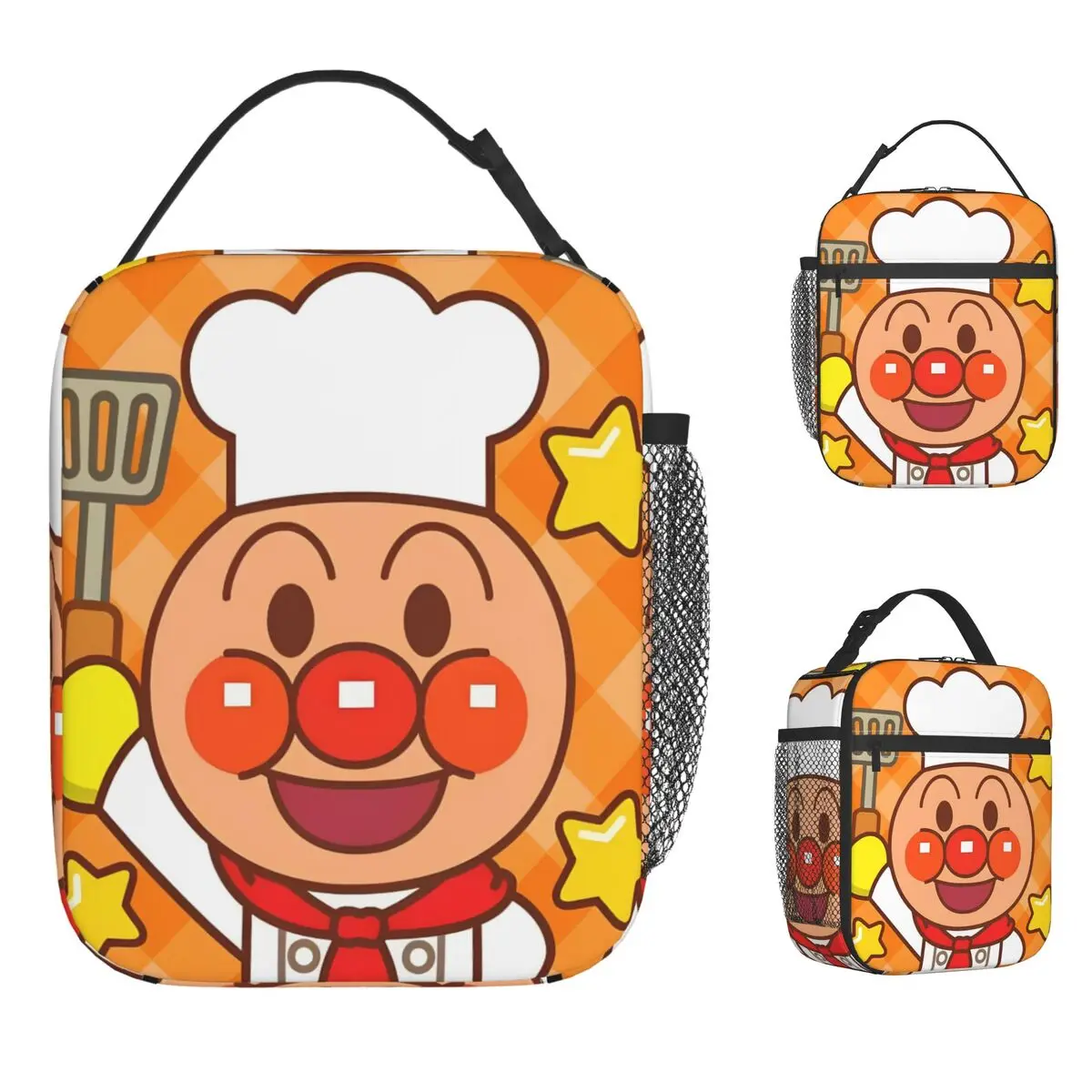 

Anpanman Cartoon Lunch Bag Travel Lunch Box For Adult Kawaii Print Tote Food Bags Waterproof Portable Cooler Bag