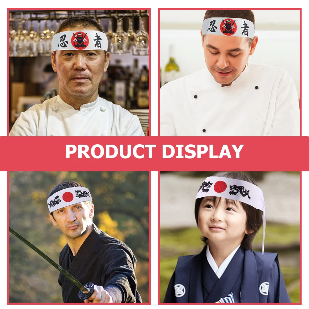 2 Pcs Japanese Ninja Headscarf Japaneese Cooker Headband Decorative Karate Headbands Hair Care Miss