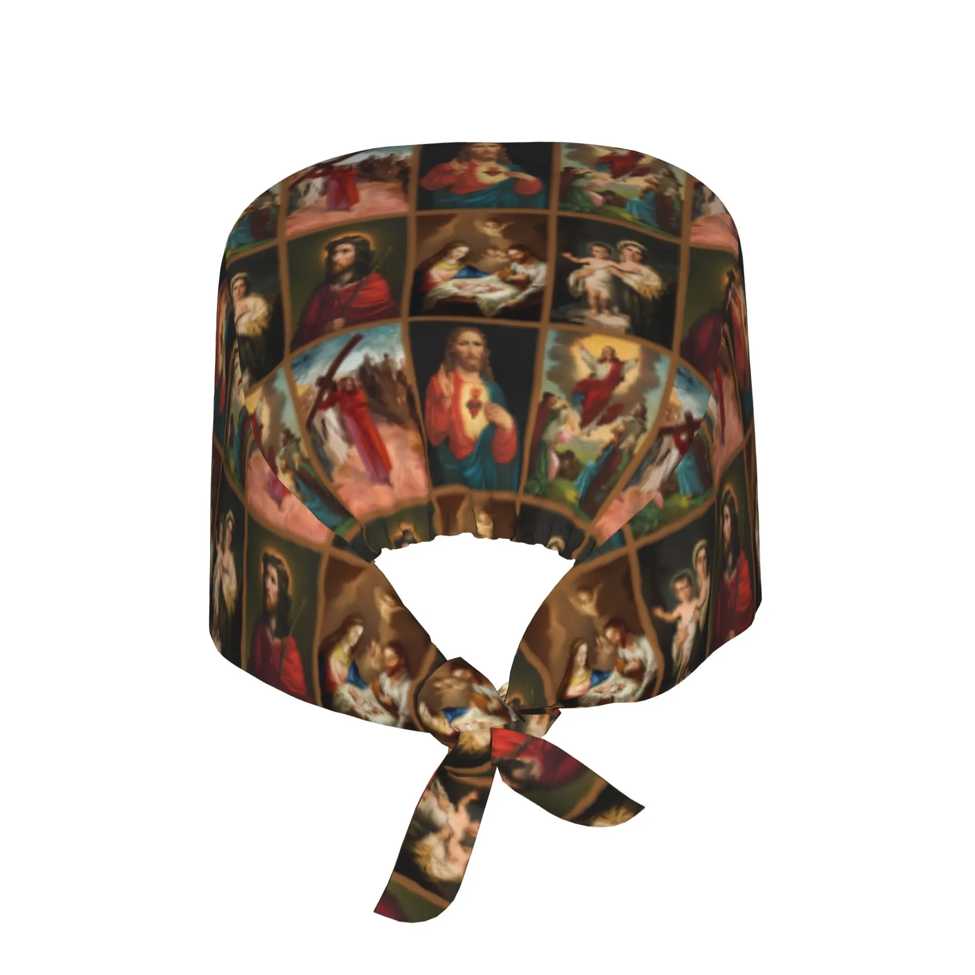 Jesus  Catholic Saints Religious  Scrubs Cap Surgical Hats Women Men  Operating Room Cap Operator Hats Lab Works Hat