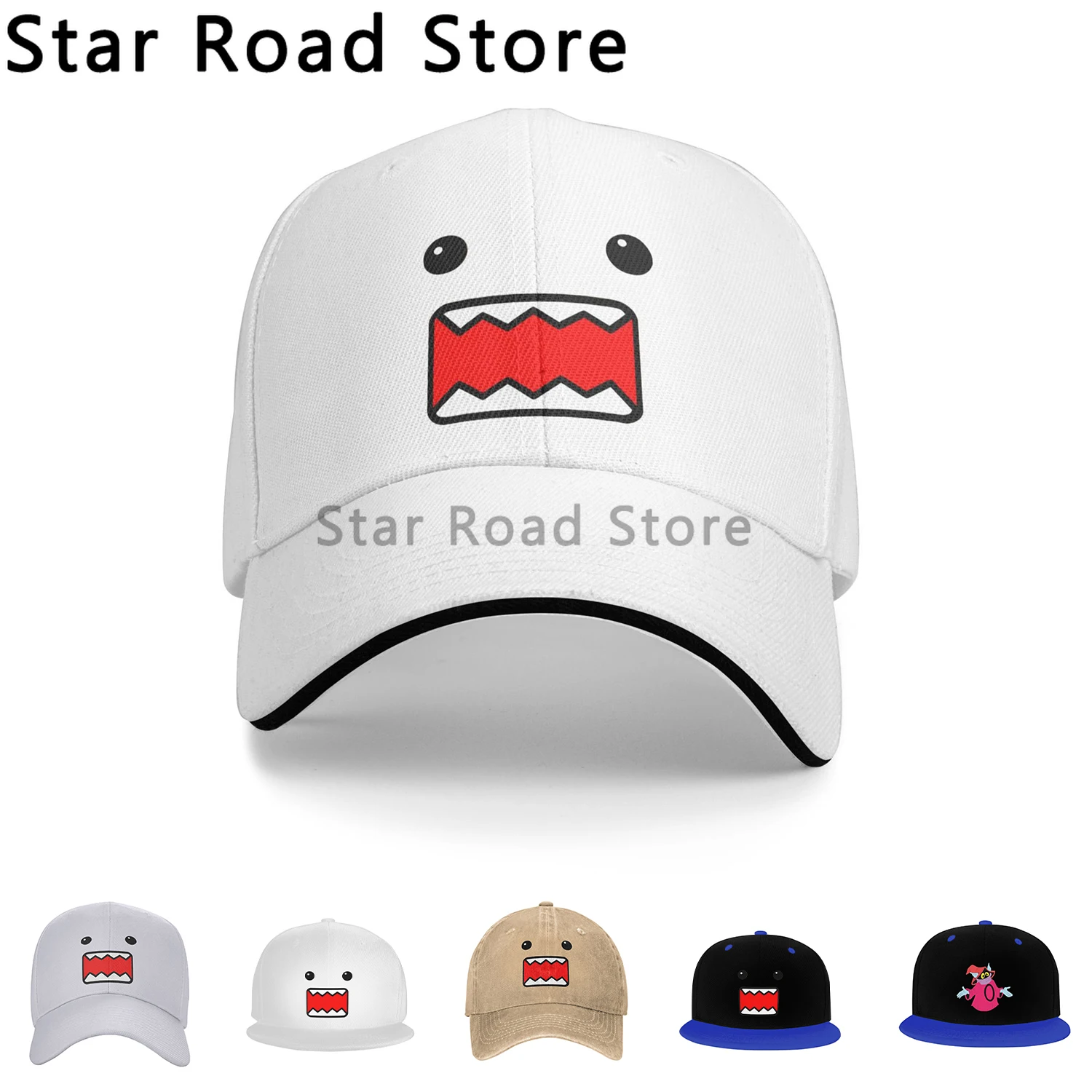 2024 New Arrival Summer Cap Sun Visor Domo Kun Doll Face Hip Hop Caps Cowboy Hat Peaked Hats for Unisex