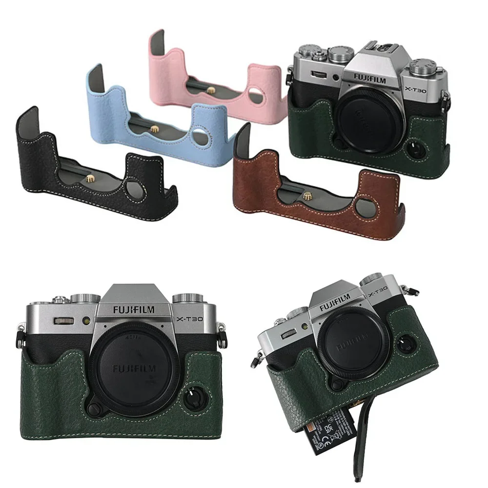 Fujifilm XT30 Half Body Case with Magnetic Bottom Opening, PU Leather Protective Cover for XT30/XT30II/XT20/X-T10
