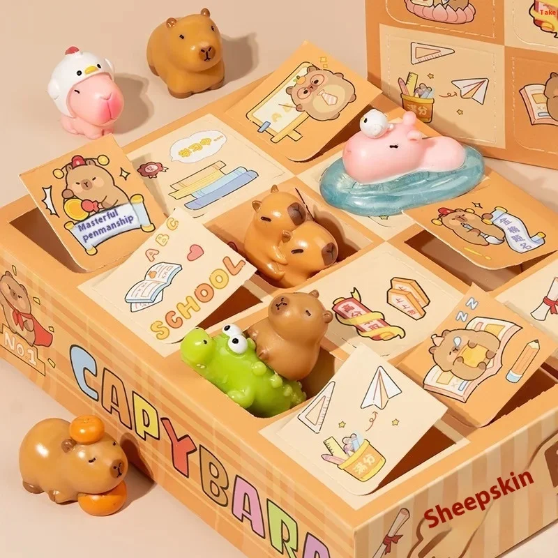 

Kapybara Toy Doll Poking And Prodding Blind Box Cute Burst Cute Fun Cartoon Surprise Desktop Ornament Creative Surprise Gift