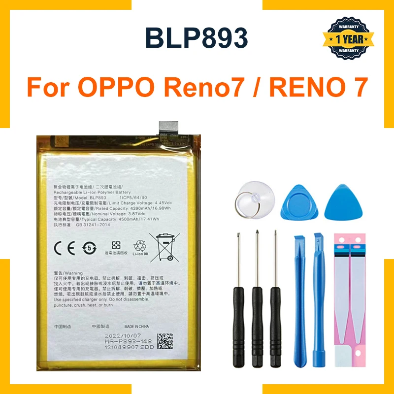 BLP893 Replacement Battery For OPPO BLP893/reno7 Built-in High-capacity Mobile Phone Batteries