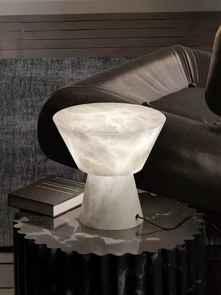 Geometry LED Natural Marble Series Designer Table Lamp Desk Light Bedside Lamps For Bedroom Dressing Table Study