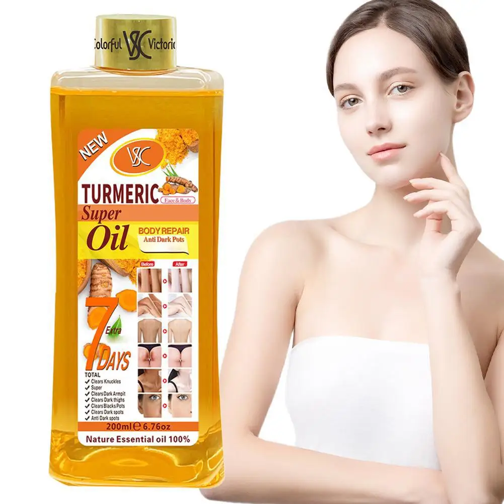 200 مللي زيت الكركم العطري للوجه والجسم ترطيب ترطيب الورد الطبيعي زيت طبيعي العناية بالوجه العناية بالبشرة