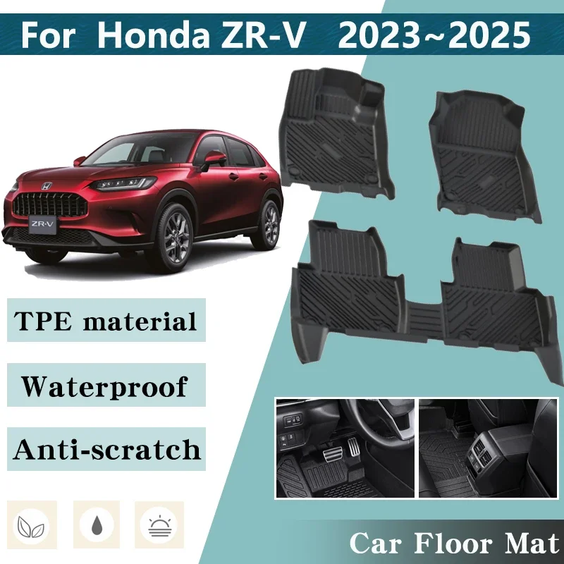 LHD Car Floor Mat for Honda ZR V 2023 Accessories RZ ZRV 2024 2025 Car Foot Panel Liner Carpet Pads Waterproof Mats Accessories