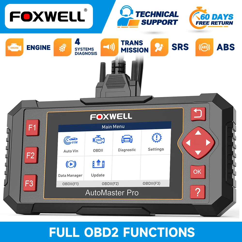 

FOXWELL NT604 Elite OBD-II Автоматический сканер ABS SRS Считыватель кодов передачи двигателя OBD-II Инструмент диагностики автомобилей в прямом эфире Бесплатное обновление
