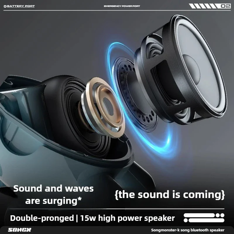 MINI Music Little Monster Outdoor Karaoke Speaker Bluetooth Small Speaker High Sound Quality Accessories Home Cartoon Desktop