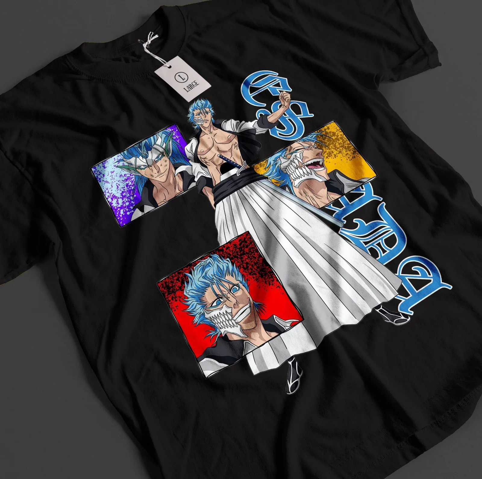 Bleach Anime Shirt Grimmjow Tshirt Ichigo Bankai T-Shirt Aizen Zaraki Unisex Tee