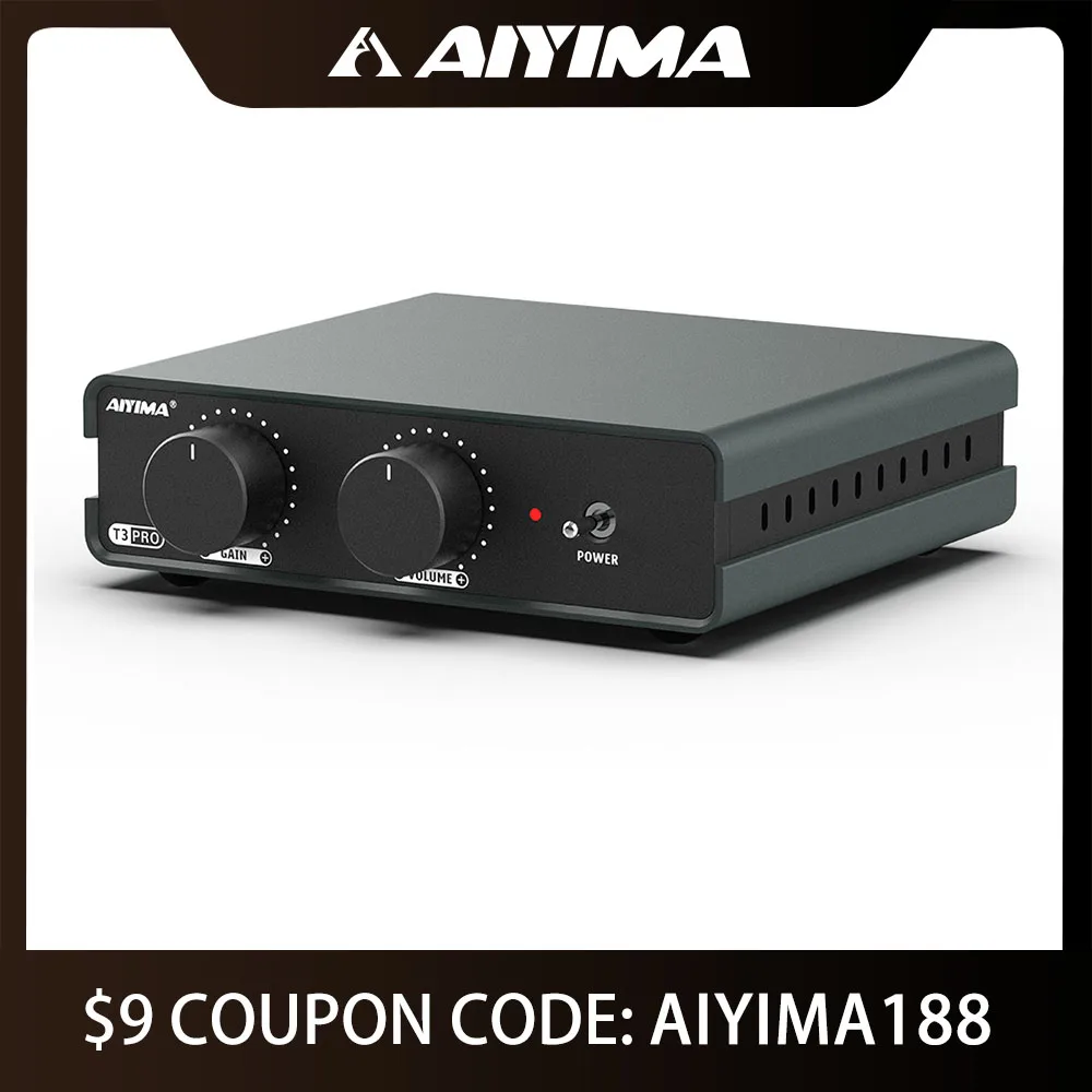 

AIYIMA Audio T3 PRO MM / MC Phono Preamp NE5532 HiFi Stereo Preamp for Turntables Support Gain Control Home Sound AMP AC12V