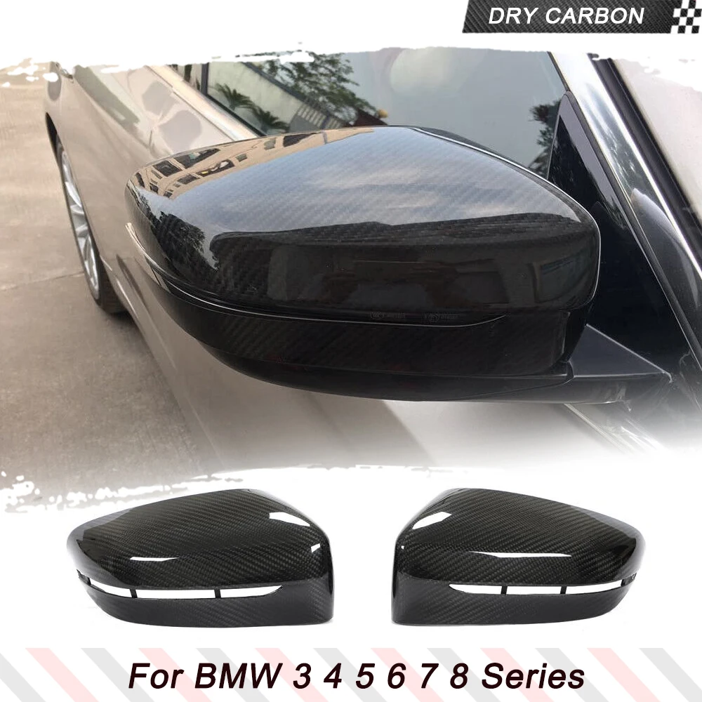 Dry Carbon Fiber Car Mirror Cover Caps for BMW 3 4 5 6 7 8Series G20 G22 G30 G14 G16 2020-2022 Replacement Style Mirror Cover